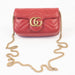 Gucci gg Marmont Leather Super Mini Bag Red