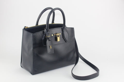 Louis Vuitton Black Leather and Damier Tressage City Steamer PM Bag -  Yoogi's Closet