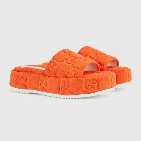 Gucci GG Platform Sandals Orange