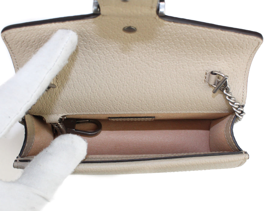 Gucci Dionysus super mini leather-trimmed canvas shoulder bag