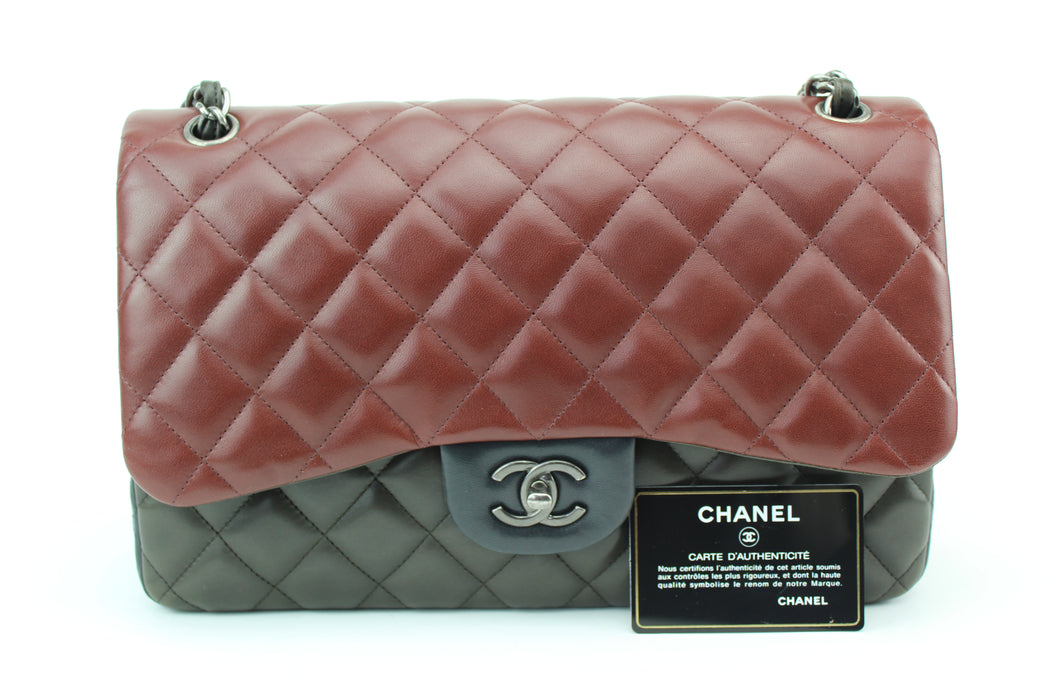 Chanel Lambskin Tricolor Double Flap Jumbo Bag