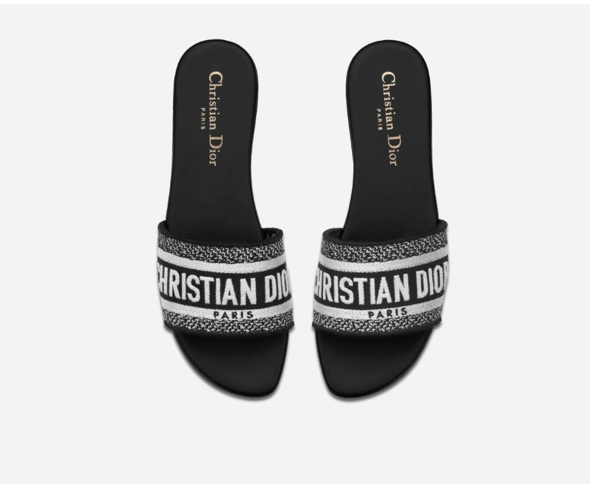 Christian Dior D-way Embroidered Slides