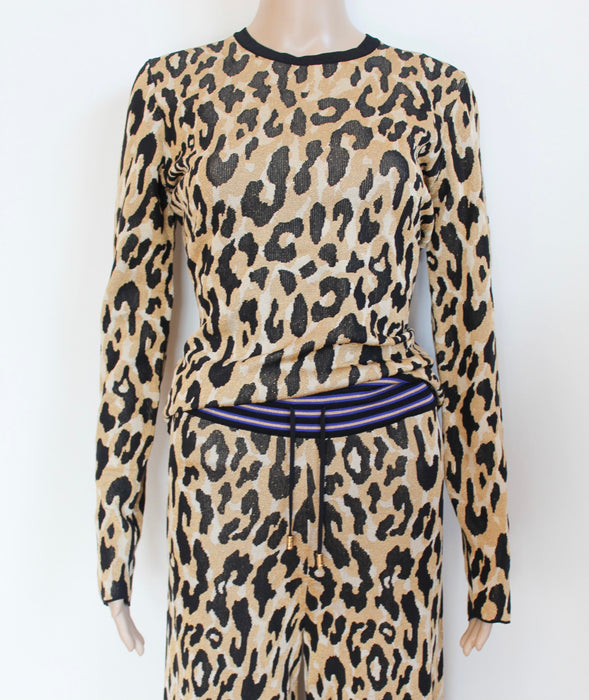 Versace Leopard Print Long Sleeve top