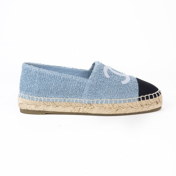 Chanel Fabric Espadrilles in Light Blue and Black