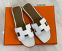 Hermes Oran Sandals white